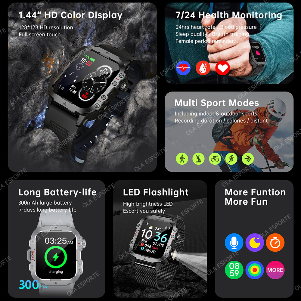 새로운 군용 스마트워치 남성용 IP68 5ATM 방수  - Phase Esports & Gaming Festival 리뷰 및 가격